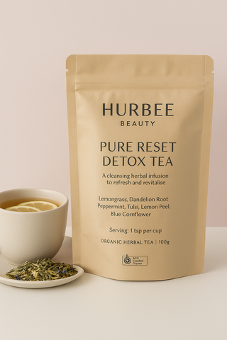 Hurbee Pure Reset Detox Tea – Organic Caffeine-Free Liver & Gut Cleanse Herbal Tea